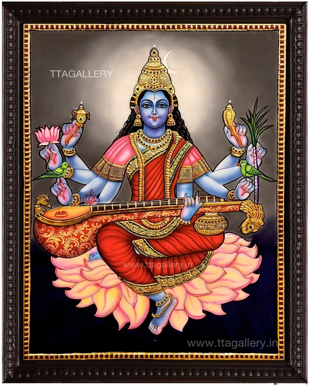 Traditional Saraswathi Tanjore Painting